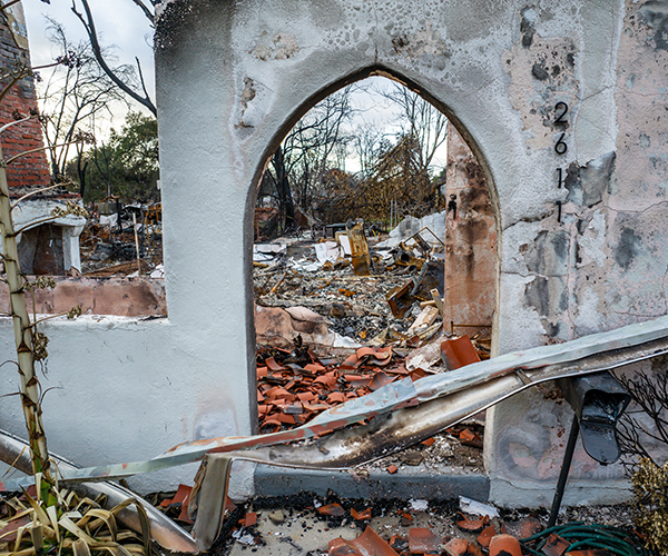 Damage from Eaton Fire